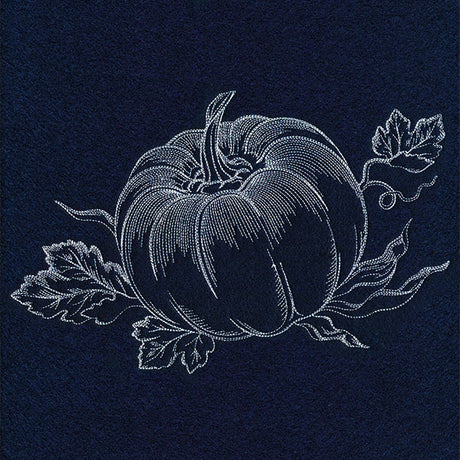 Autumn Pumpkin Etching (Whitework)