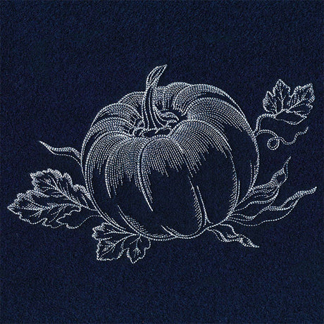 Autumn Pumpkin Etching (Whitework)