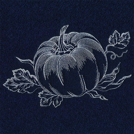 Autumn Pumpkin Etching (Whitework)