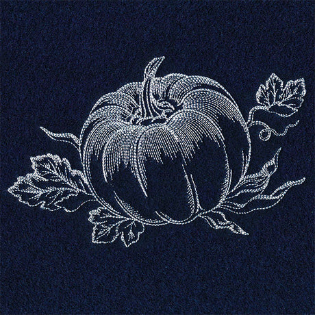 Autumn Pumpkin Etching (Whitework)