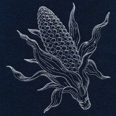 Autumn Corn Etching (Whitework)