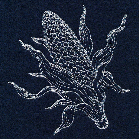 Autumn Corn Etching (Whitework)