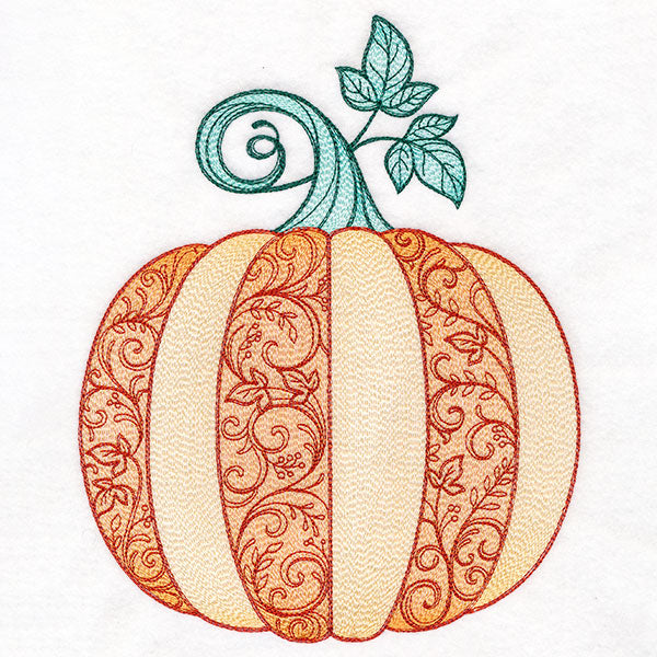 Swirling Fall Details Pumpkin