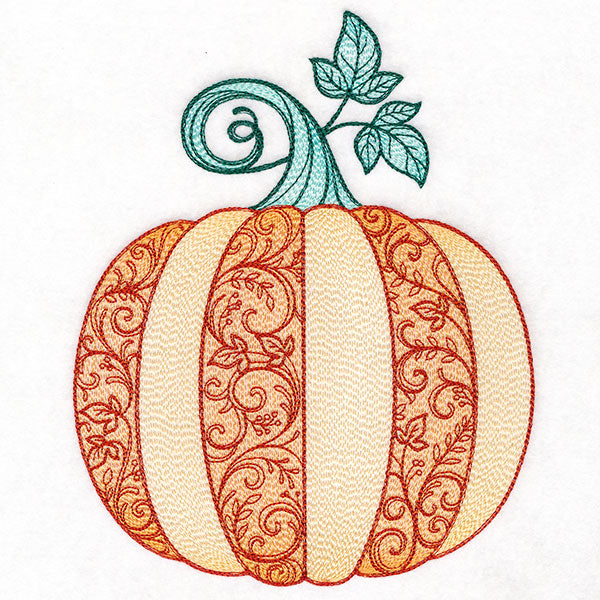 Swirling Fall Details Pumpkin
