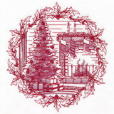 Toile a Goodnight Christmas Scene Etching