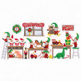 North Pole Workshop Shenanigans Gnome Border