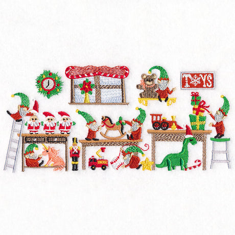 North Pole Workshop Shenanigans Gnome Border