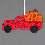 Be My Pumpkin Retro Truck Ornament (Lace)