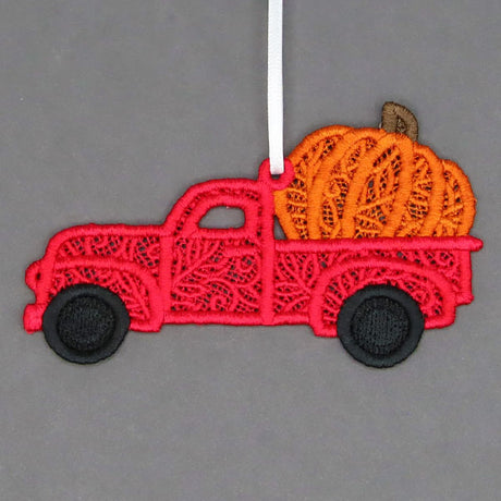 Be My Pumpkin Retro Truck Ornament (Lace)