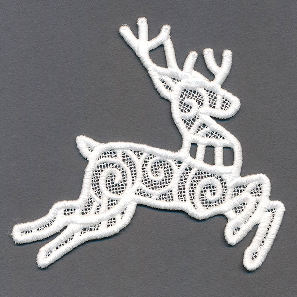 Merry Santa's Flight Reindeer Bunting 2 (Lace)