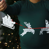 Merry Santa's Flight Reindeer Bunting 2 (Lace)