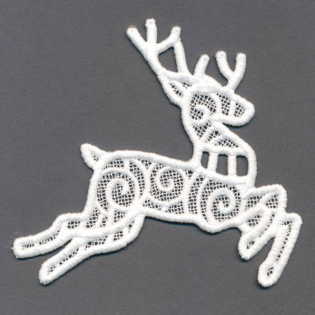 Merry Santa's Flight Reindeer Bunting 2 (Lace)