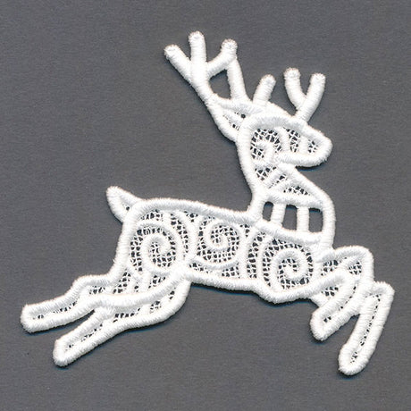 Merry Santa's Flight Reindeer Bunting 2 (Lace)