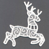 Merry Santa's Flight Reindeer Bunting 1 (Lace)