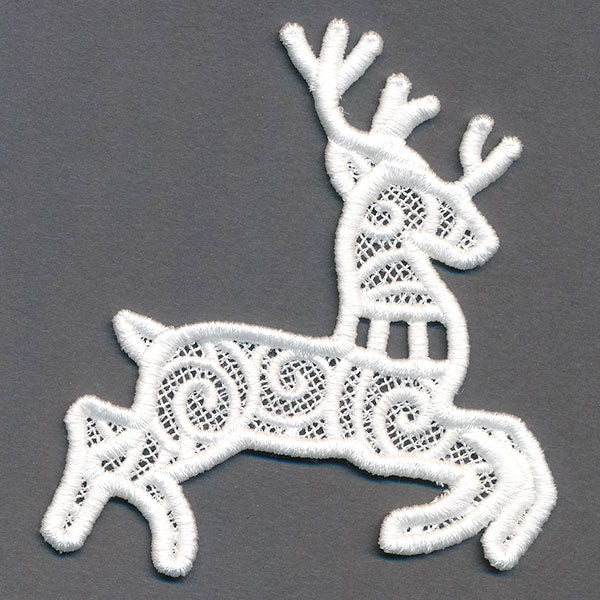 Merry Santa's Flight Reindeer Bunting 1 (Lace)