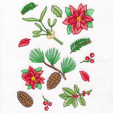 Perfectly Repeatable Christmas Poinsettias & Botanicals