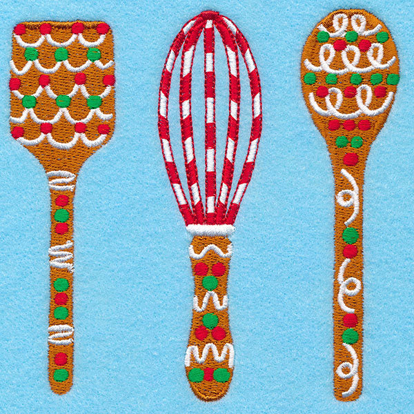 Christmas Gingerbread Utensils Trio