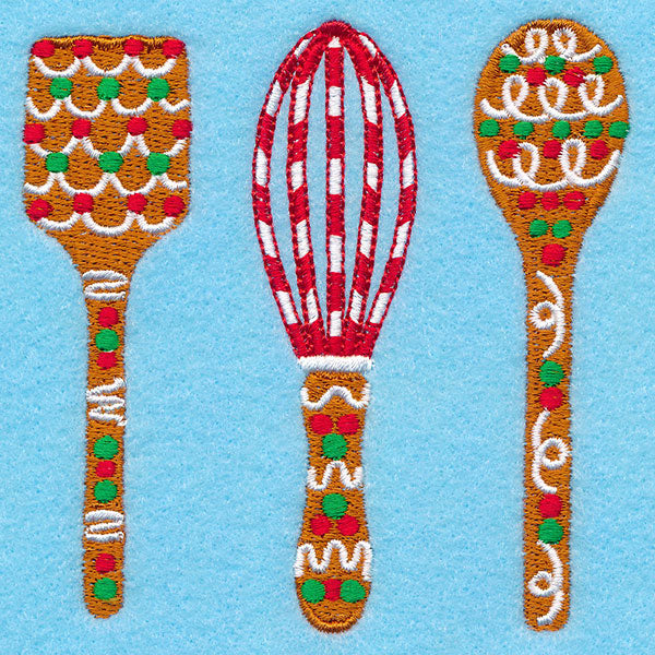 Christmas Gingerbread Utensils Trio