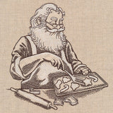 Baking for Christmas Santa Etching