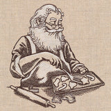 Baking for Christmas Santa Etching