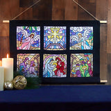 Classic Stained Glass Nativity Scene - Star of Bethlehem