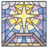 Classic Stained Glass Nativity Scene - Star of Bethlehem