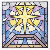 Classic Stained Glass Nativity Scene - Star of Bethlehem