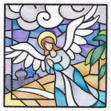 Classic Stained Glass Nativity Scene - Heavenly Angel 2