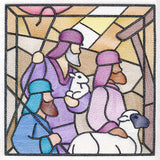 Classic Stained Glass Nativity Scene - The Shepherds