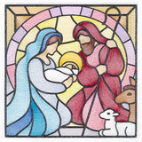 Classic Stained Glass Nativity Scene - The Holy Family