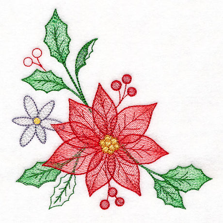 Cascading Poinsettias Christmas Corner