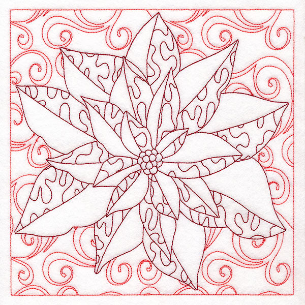 Surrounded by Swirls of Magic Christmas Poinsettia Quilting (Double Run)