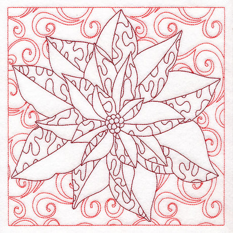 Surrounded by Swirls of Magic Christmas Poinsettia Quilting (Double Run)