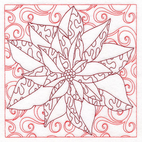 Surrounded by Swirls of Magic Christmas Poinsettia Quilting (Double Run)