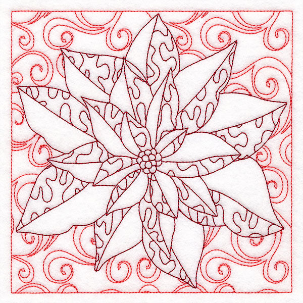 Surrounded by Swirls of Magic Christmas Poinsettia Quilting (Double Run)
