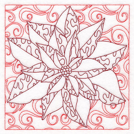 Surrounded by Swirls of Magic Christmas Poinsettia Quilting (Double Run)