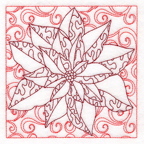 Surrounded by Swirls of Magic Christmas Poinsettia Quilting (Double Run)