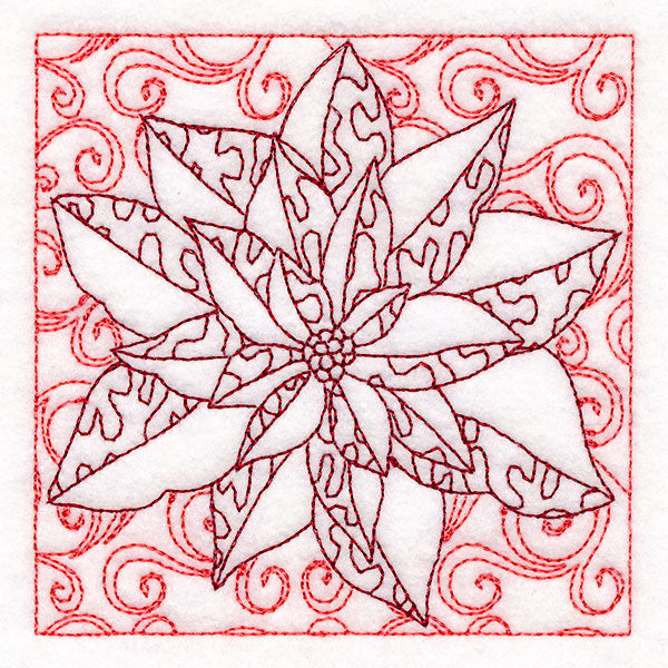 Surrounded by Swirls of Magic Christmas Poinsettia Quilting (Double Run)