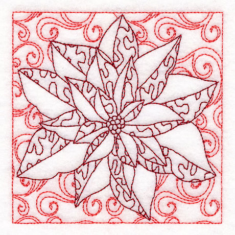 Surrounded by Swirls of Magic Christmas Poinsettia Quilting (Double Run)