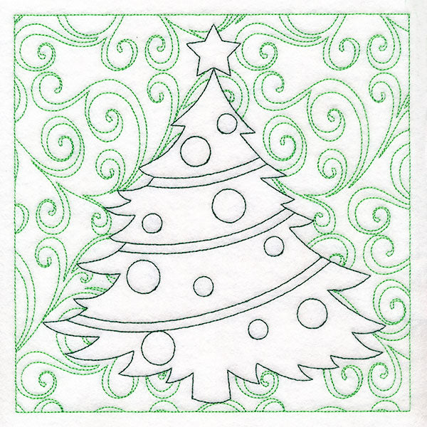 Surrounded by Swirls of Magic Christmas Tree Quilting (Double Run)