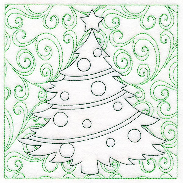 Surrounded by Swirls of Magic Christmas Tree Quilting (Double Run)