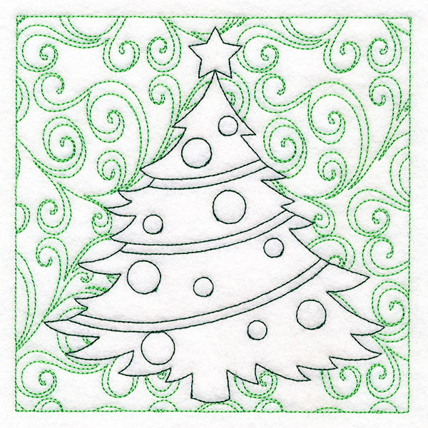 Surrounded by Swirls of Magic Christmas Tree Quilting (Double Run)