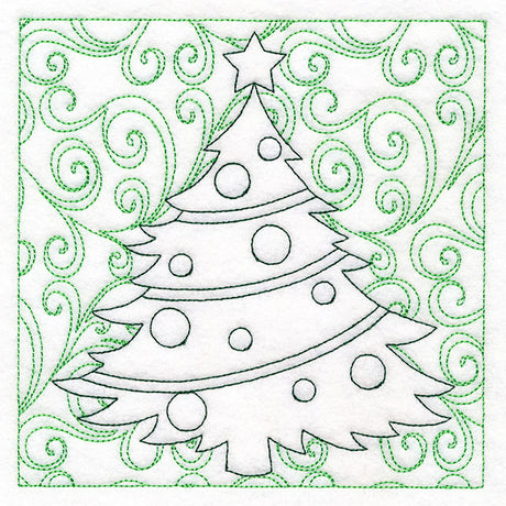 Surrounded by Swirls of Magic Christmas Tree Quilting (Double Run)