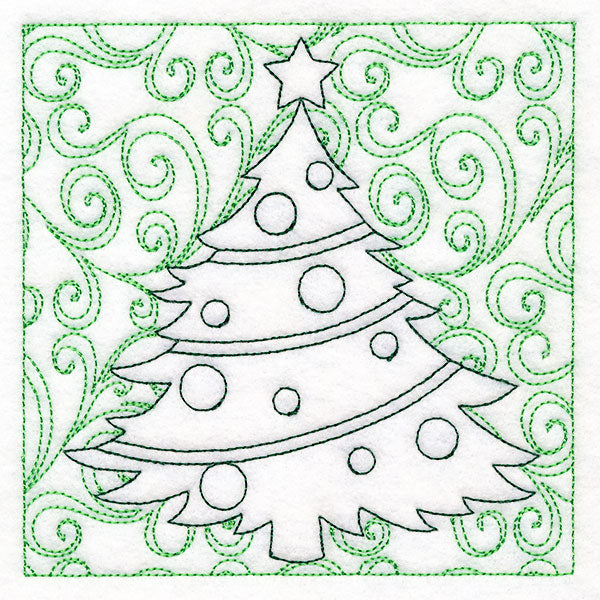 Surrounded by Swirls of Magic Christmas Tree Quilting (Double Run)