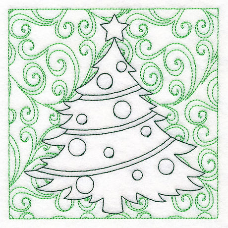 Surrounded by Swirls of Magic Christmas Tree Quilting (Double Run)