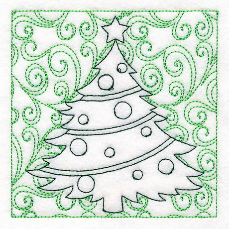 Surrounded by Swirls of Magic Christmas Tree Quilting (Double Run)
