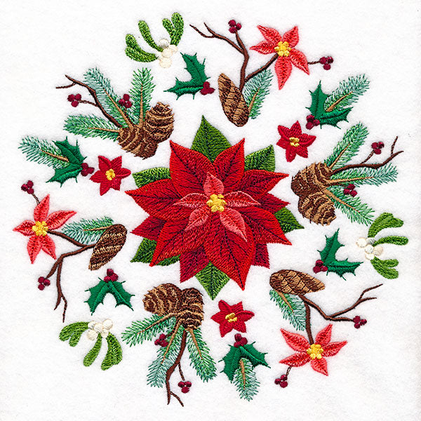 Christmas Details Poinsettia Medallion