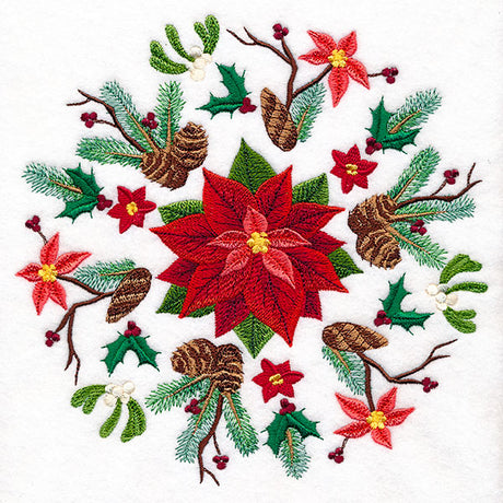 Christmas Details Poinsettia Medallion