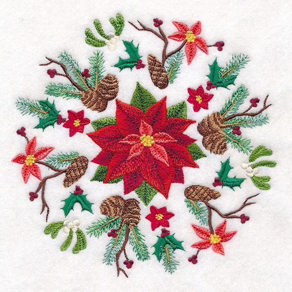Christmas Details Poinsettia Medallion