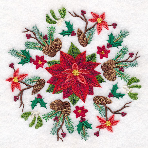 Christmas Details Poinsettia Medallion